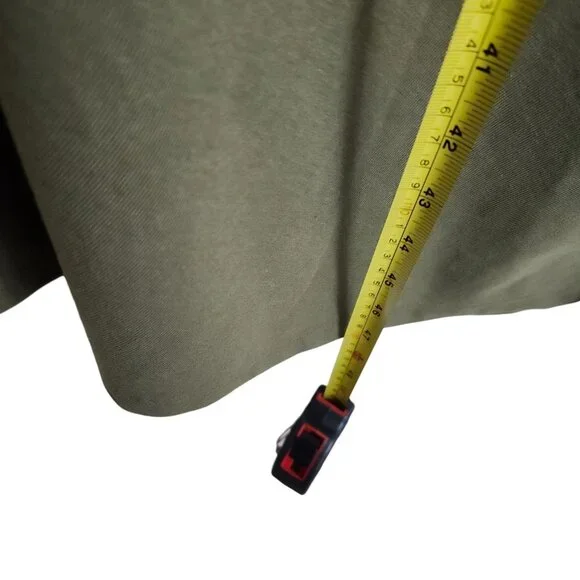 OGL Move Mockneck Tucks Slim Fit Midi Length Dress Ruched Olive Green Size M NEW - Picture 16 of 16